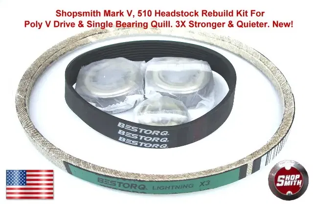 SHOPSMITH MARK V REBUILD KIT 1/ FOR MARK V 500, 510 Single Bearing Quill 3X Stronger New!