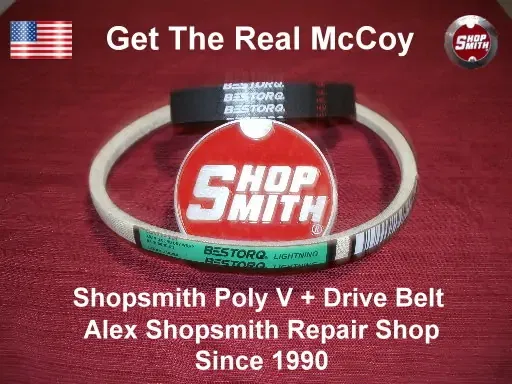 SHOPSMITH MARK V POLY V AND DRIVE BELT # 504193 SET BRAND NEW 3X Stronger!