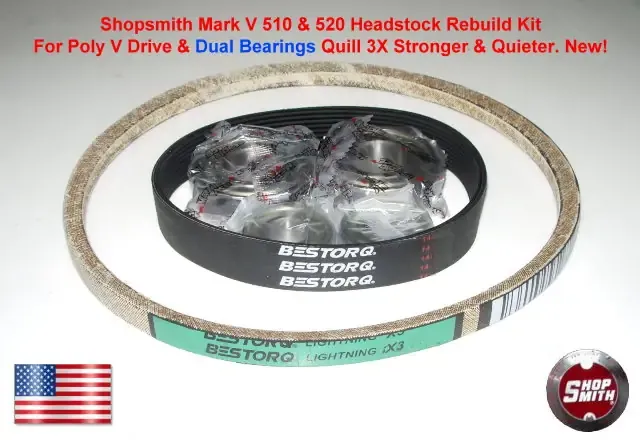 SHOPSMITH MARK V REBUILD KIT 2/ FOR MARK 510, 520 Dual Bearings Quill 3X Stronger New!